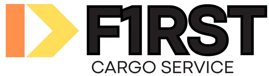 F1rst Cargo Site Icon with Orange and Yellow design with black text with transparent background